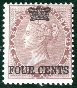 Malaya STRAITS QV SG.4 4c CROWN Colony Overprint (India) Mint MM Cat £375 SBB65 - Picture 1 of 6
