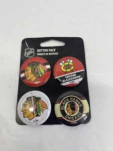 NHL 4Pack Team Logo 2" Buttons Pin Backs Chicago Blackhawks - Picture 1 of 4