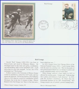 USA5 #3811 U/A MYSTIC FDC   Foolball Heroes Red Grange - Picture 1 of 1