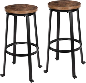 Bar Stools for Kitchen - 29" Pub Height Chairs - Backless Barstools - Set of 2 - Picture 1 of 12