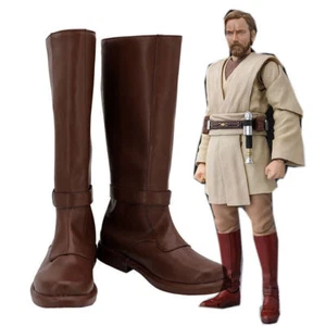 Star Wars Jedi Ritter Obi-Wan Kenobi Stiefel PU Kostüm Cosplay Schuhe Paty Requisiten - Bild 1 von 10