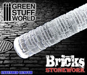 Rolling Pin - BRICKS Texture roller miniature bases terrain for wargames dnd aos - Picture 1 of 2