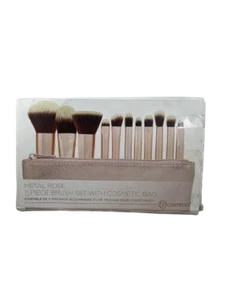 Juego de pinceles BH Cosmetics metal rosa 11 piezas con bolsa de cosméticos - Imagen 1 de 1
