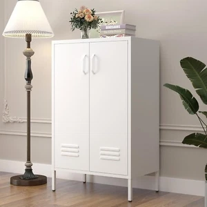 Metal Locker Storage Cabinet, Morden Sideboard Accent Cabinet with Legs for home - Picture 1 of 9