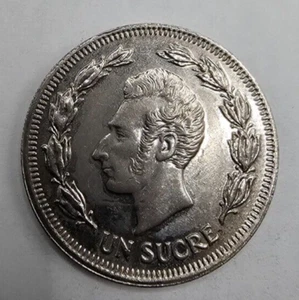 Ecuador 1 Sucre 1975 (peinado ondulado) KM#83 Schon#76 - Imagen 1 de 2