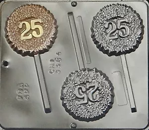 NUEVO 3 CAV 25 Aniversario Hito Laurel Chocolate Caramelo Yeso Lolly Molde - Imagen 1 de 1