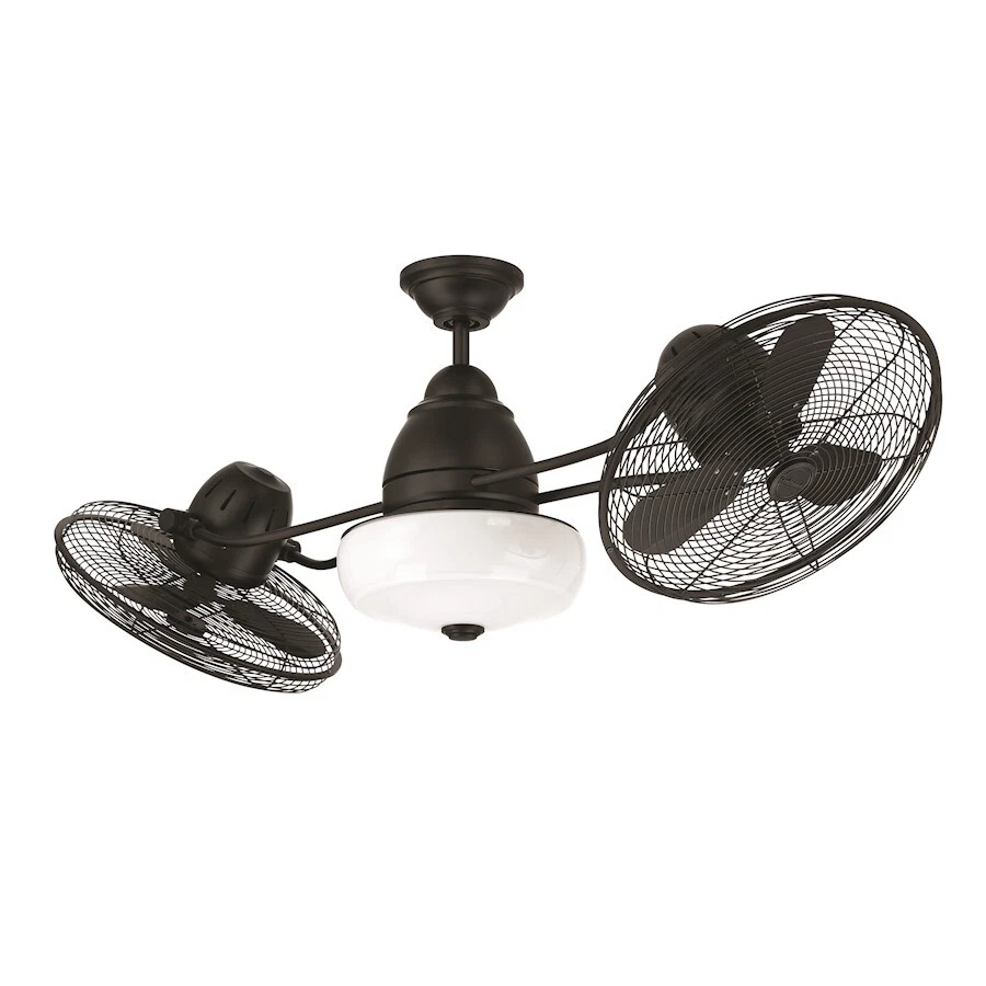 Craftmade Bellows II 2 Light 48" Ceiling Fan Light Kit, Black/White - BW248FB6 - Image 1 of 1