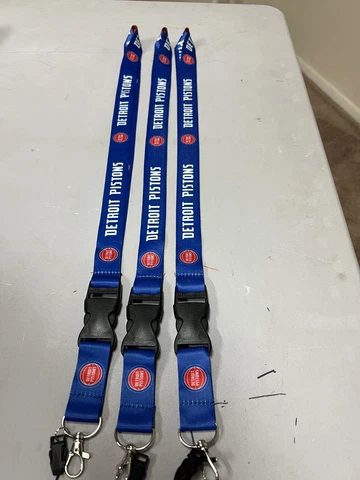 Detroit Pistons Basketball NBA Lot Of 3 Lanyard Key Ring Keychain Safety Clip Cover