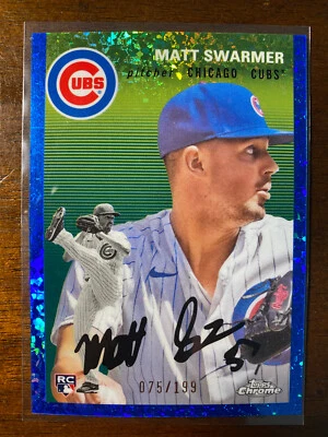 2023 Topps Chrome Platinum Anniversary Matt Swarmer #29 RC Blue Mini /199 - Image 1 of 2