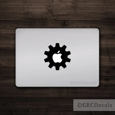 Gear - Mac Apple Logo Laptop Vinyl Decal Sticker Macbook Decal Engine Cog - Image 1 of 2