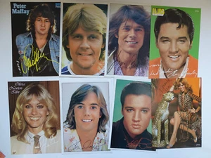 Autogrammkarten ~ 8 Stück Karte ~ aus den 1980´gern ~ Elvis, Maffay, Drews u.a. - Bild 1 von 2