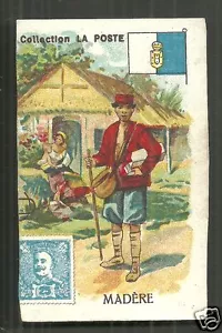 Madeira Postman Costume Flag stamp Map Portugal 1899 - Picture 1 of 2