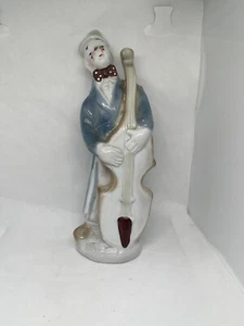 PORZELLANFIGUR EINES CLOWNS SPIELT EINE KONTRABASSGEIGE - Bild 1 von 6