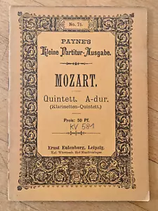 Mozart ~ Quintett- A dur ~ Klarinetten-Quintett~ PAYNE's Kleine Partitur-Ausgabe - Bild 1 von 1