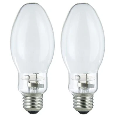 2Pack 100W Metal Halide ED17, E26, Pulse Start, HID Elliptical, 4000K, 7700LM - Image 1 of 4