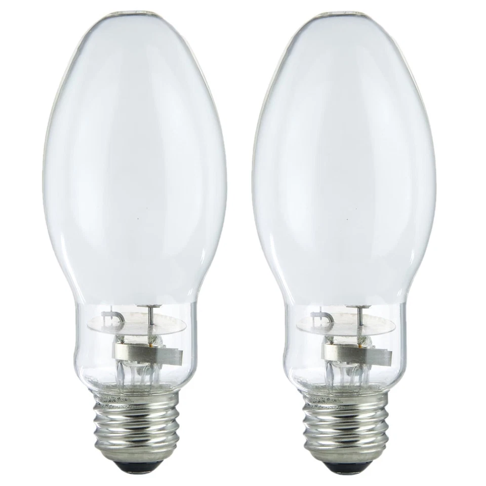 2Pack 100W Metal Halide ED17, E26, Pulse Start, HID Elliptical, 4000K, 7700LM - Image 1 of 4