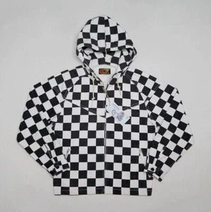 Bob Dong Herren schwarz weiß Grid Hoodies Motorrad Jacke Racing Canvas Mäntel - Bild 1 von 12
