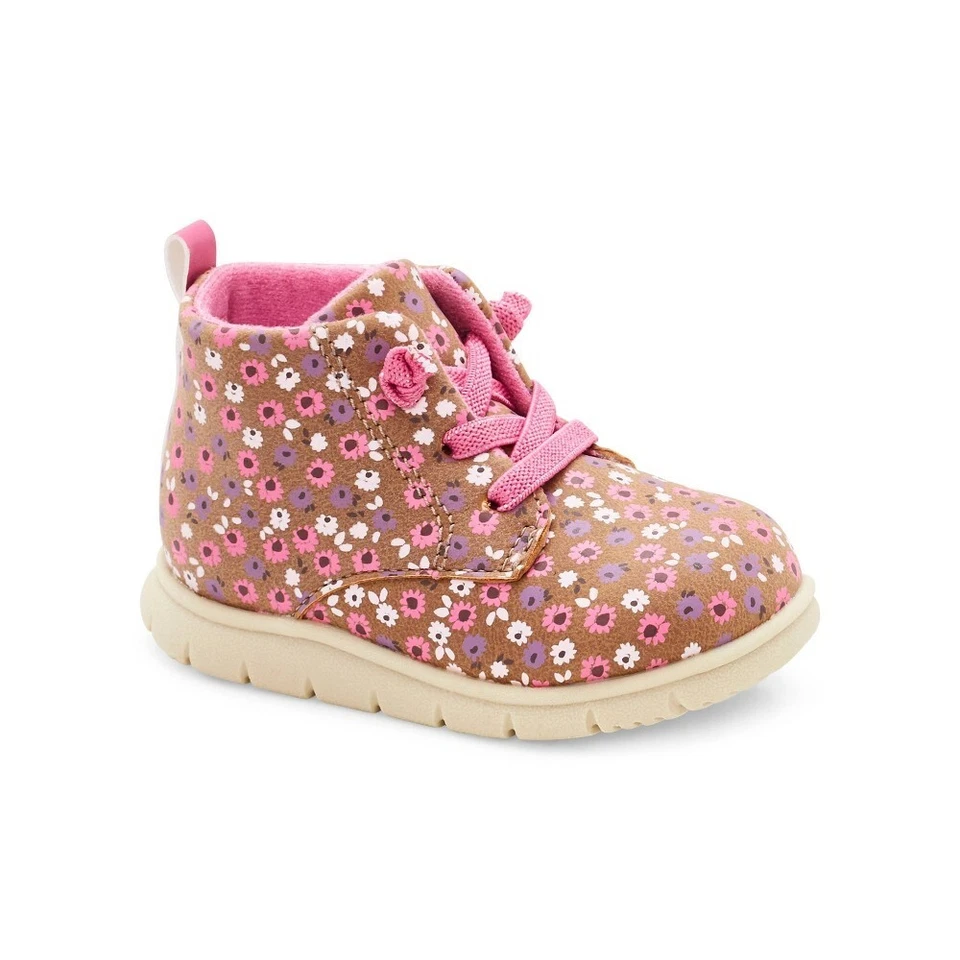 Carter's Just One You Kyrie Baby Toddler Girls Boots Size 4 Tan Floral NEW - Image 1 of 1