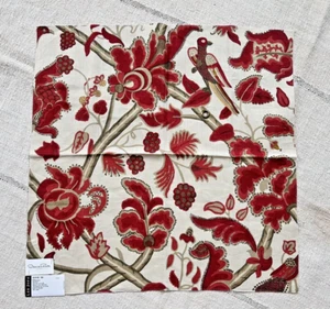 Oscar de la Renta LEE JOFA Bloomsbury 26 x 26  Linen Floral Fabric Sample Red - Picture 1 of 10