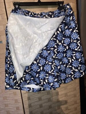 Karen Scott Sport Petite Floral Skort Blue/White Size XL Front Panel - Image 1 of 4