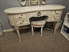 French Shabby Chic Chest Of Drawers And Vanity Table With Stool