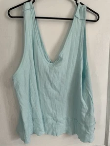WE THE FREE Light Blue Oversized Cropped Tank, size Large - Picture 1 of 5