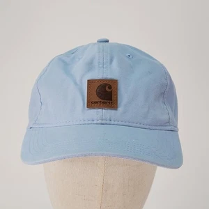 Carhartt Leather Logo Light Blue Strapback Hat Cap - Picture 1 of 7