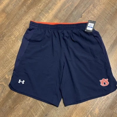 NEW Under Armour Auburn Tigers Loose Fit Woven Training Shorts Men's XL Navy - Image 1 of 4