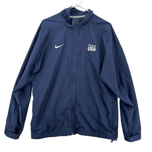 Chaqueta cortavientos Team USA para hombre grande Nike Dri-FIT cremallera completa azul marino - Imagen 1 de 8