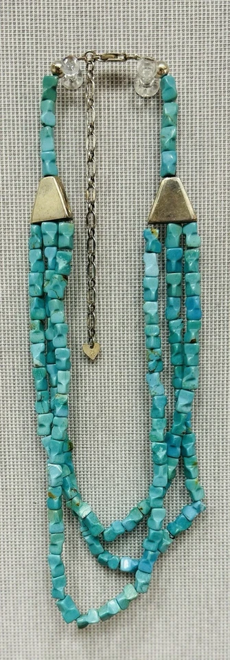 "Collar Jay King DTR Mine Finds Tres Hilos Turquesa Cuentas, 925, 17-21""" Foto 1 de 1