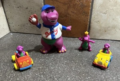 Lote vintage de 4 figuras de dinosaurios Barney Foto 1 de 4