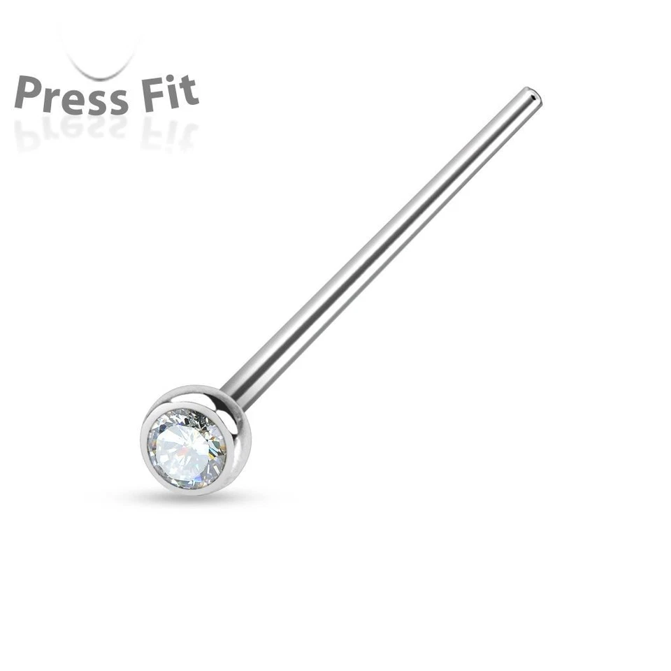 Piercing Naso Fishtail Pieghevole Strass Bianco - Immagine 1 di 1