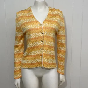 St John Collection Blazer Womens 6 Yellow Orange Knit Button Front Career Jacket - Picture 1 of 15