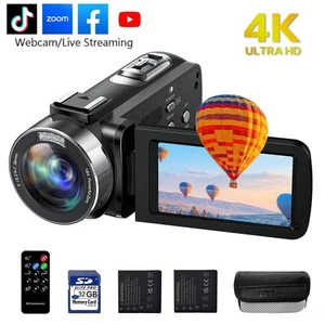Videocamera 4K videocamera 42 MP fotocamera vlogging per YouTube 18x zoom digitale 32 GB - Foto 1 di 10