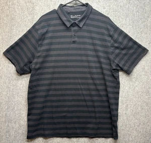 Under Armour Polo 2XL Loose Heatgear Gray & Dark Blue Stripes - Picture 1 of 8