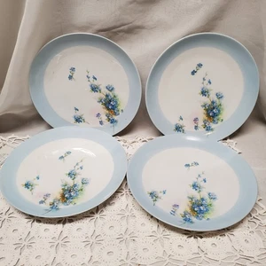 Juego de 4 platos de porcelana H& Co Selb Bavaria Forget Me Not Pattern - Imagen 1 de 6