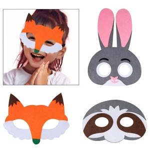 Maskerade Tier Filz Maske Gesichtsbedeckung für Feiern Abschlussball - Picture 1 of 22