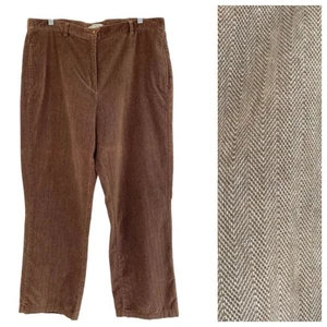 Pantalones para mujer Orvis Herringbone de pana talla 16 marrón pierna recta - Imagen 1 de 10