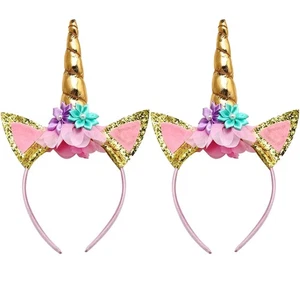 Unicorn Headband, Sparkled Unicorn Horn Photo Props Cosplay Headdress (2 Pack) - Picture 1 of 9