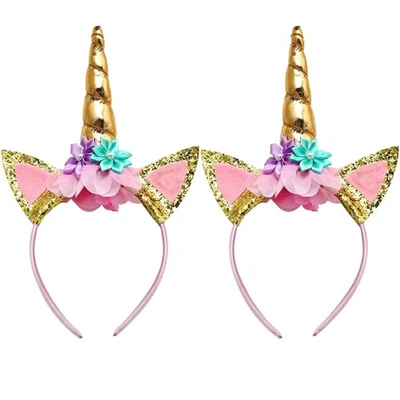 Unicorn Headband, Sparkled Unicorn Horn Photo Props Cosplay Headdress (2 Pack) - Image 1 of 4