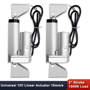 Paar 2" Hub Linearantrieb 225lbs (1000N) Tragfähigkeit 10mm/s mit Halterungen - Bild 1 von 11