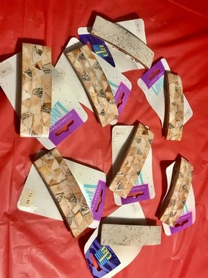 Int’l ￼Look Barrettes:Sparkling Cream Lot-2 Deco./Muticolored Textured Lot-6 - Image 1 of 4