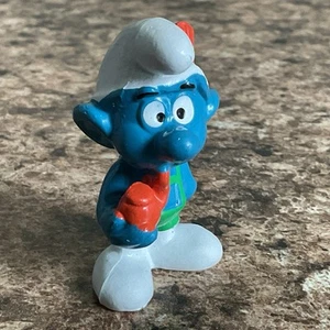 Vintage Schlumpf Pfeife rauchen Schweizer Figur Spielzeug PVC W Germany - Bild 1 von 6