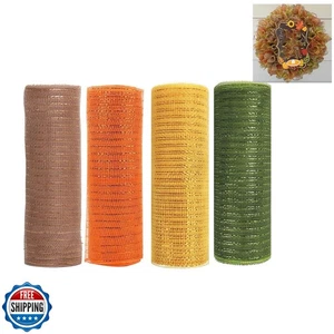 JStnana 4 Rollen Herbst Deko Netz für Kranzherstellung 10 Zoll x 30 Fuß jede Rolle  - Bild 1 von 5