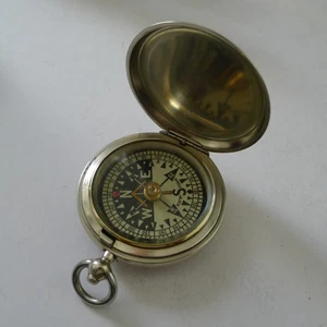 Antiker englischer Kompass im Nickelgehäuse Reg. Nr. Für 1903 - Militärausgabe 1. Weltkrieg - Bild 1 von 9