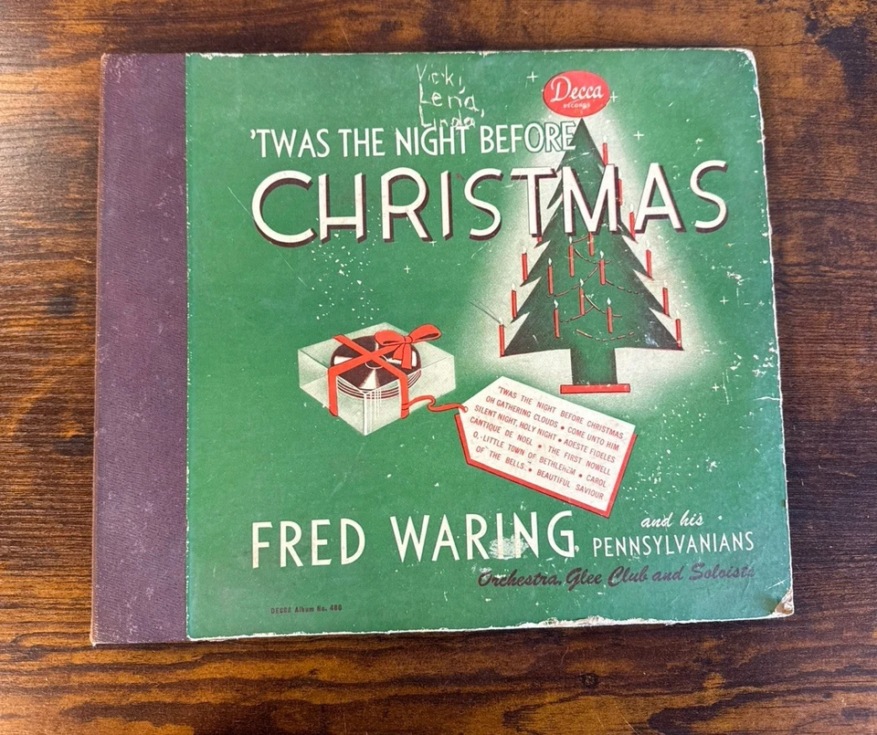 1940 Fred Waring Twas The Night Before Christmas album book (B5.11) Foto 1 de 4