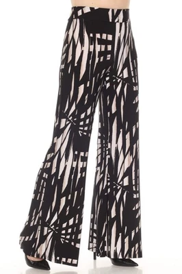 Joseph Ribkoff Black/Multi Tropical Print Wide Leg Pants 251274 - Image 1 of 4