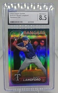 2024 Topps Update Series - Rainbow Foil #US151 Wyatt Langford (RC) CGC 8.5 - Picture 1 of 2