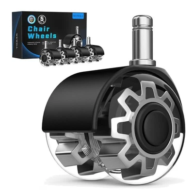 Hohe Tragfähigkeit: 11 x 22 mm Bürostuhlrollen - Werkzeugfreie Montage, 5 Stück - Bild 1 von 4