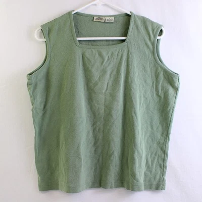 Camiseta sin mangas grande para mujer Great Northwest verde salvia cuello cuadrado de algodón Foto 1 de 4